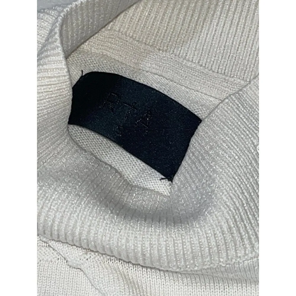 RTA Cassia Sweater Knit Mini Dress in White Tropical Small Womens Tunic - Image 8