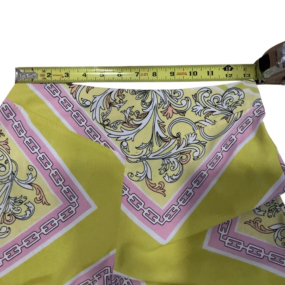 Vintage forever 21 lime pink floral paisley high waist wide leg palazzo pants - Image 6