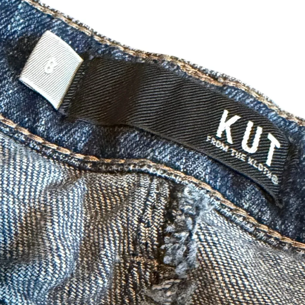 Kut from the Kloth Reese Ankle Straight Jeans Chewed Raw Hem Size 8 Women's - Image 10