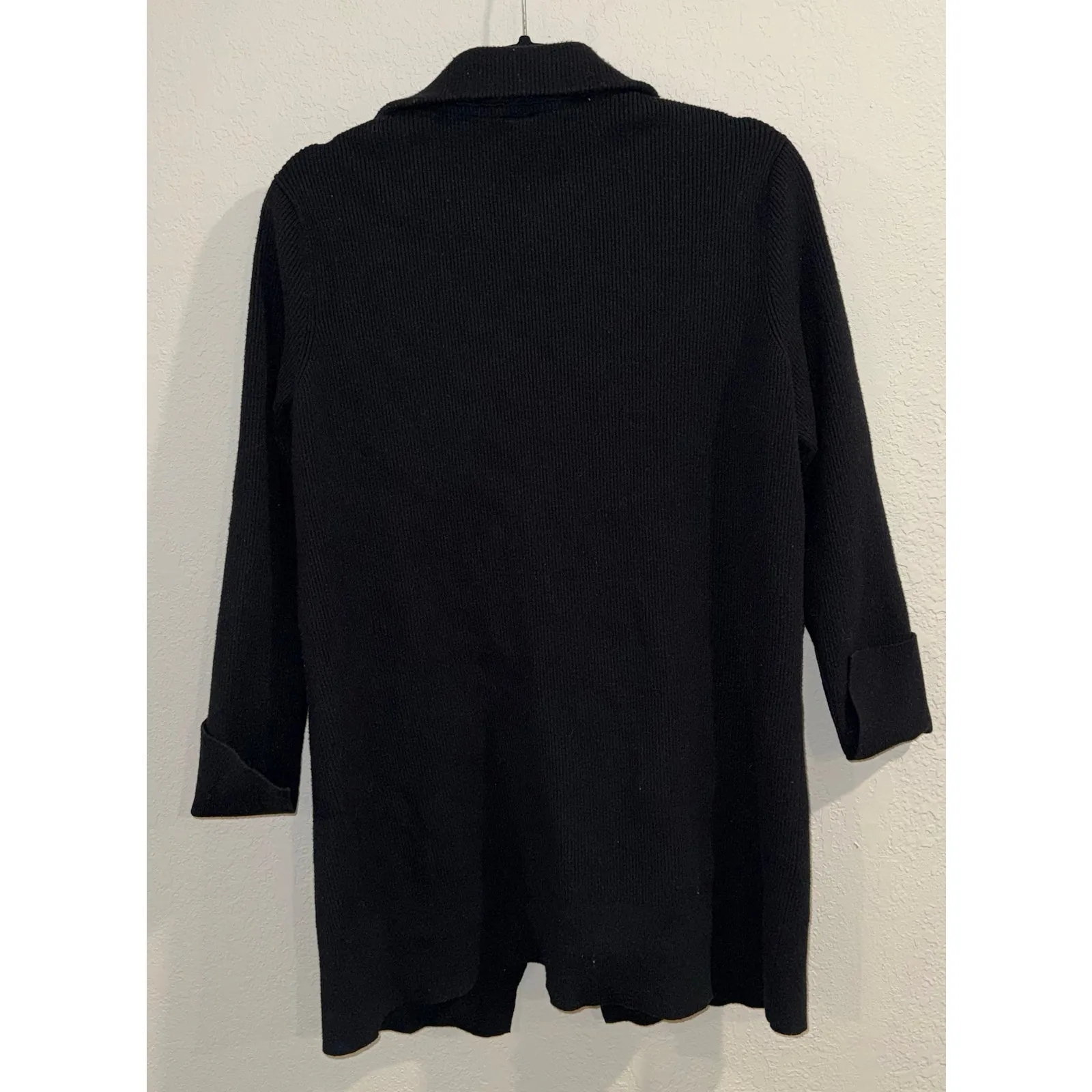 Free People Black Single Button Ribbed Sweater Blazer S - Image 3