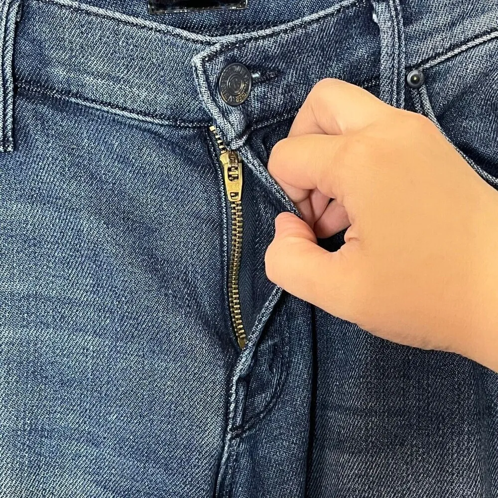 MOTHER The Trainer Comfort & Joy Jogger Jeans Cropped Women’s 24 Blue - Image 7