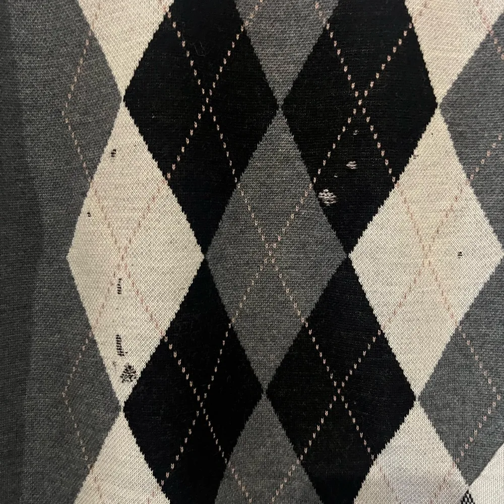 Flawed Stella McCartney Gray Asymmetric Argyle Sweater Size 40 EU - Image 3