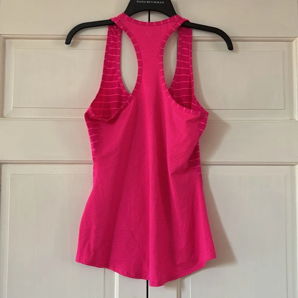 Athleta Chi Tank Varied Stripe Brilliant Magenta Size XS Wicking $44 Neon Bright - Image 9