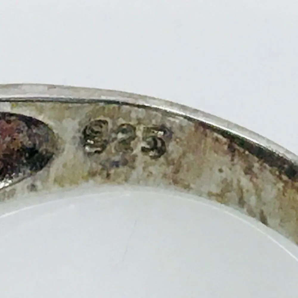 Sterling Silver Pink Diamond CZ and Opals Ring - Image 9