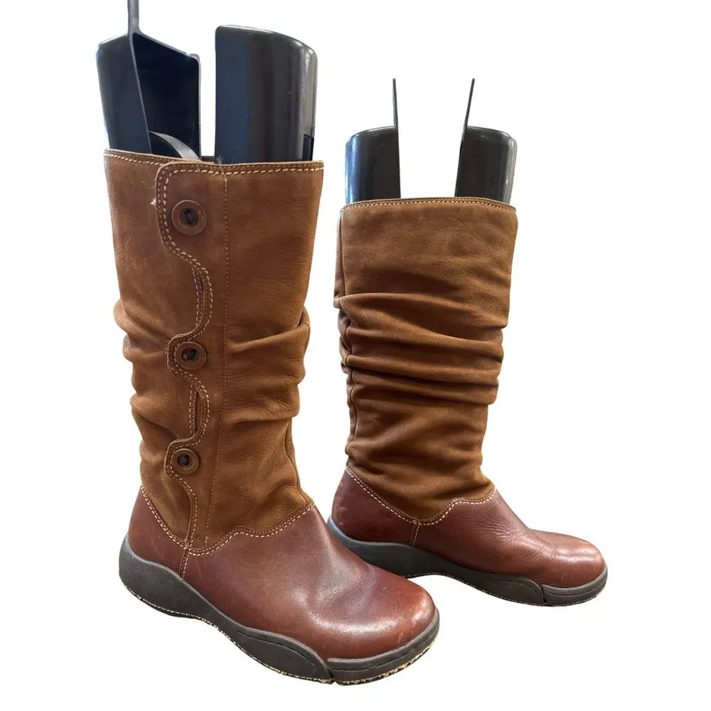 Hush Puppies Womens Brown Leather Mid-Calf Winter Boots 6M SKU 6867 - Image 3