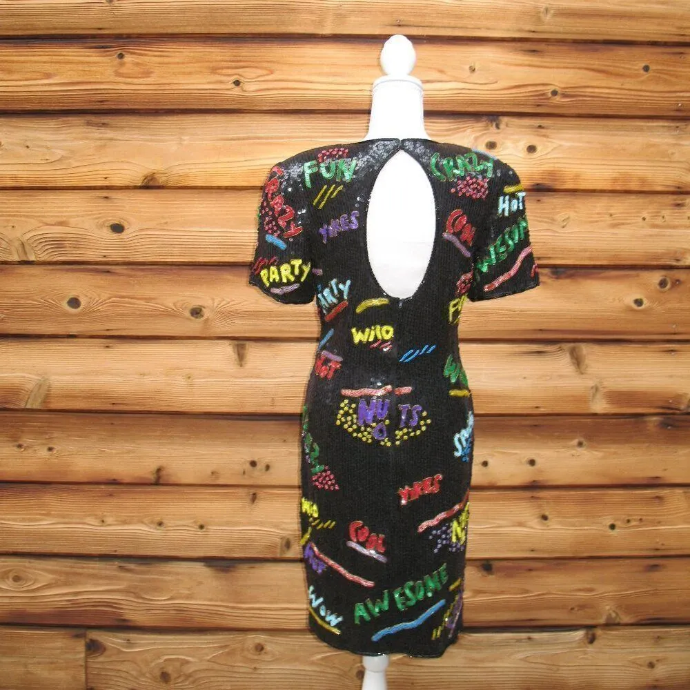 Vintage Cache Gold Label Sequin Dress - Image 6