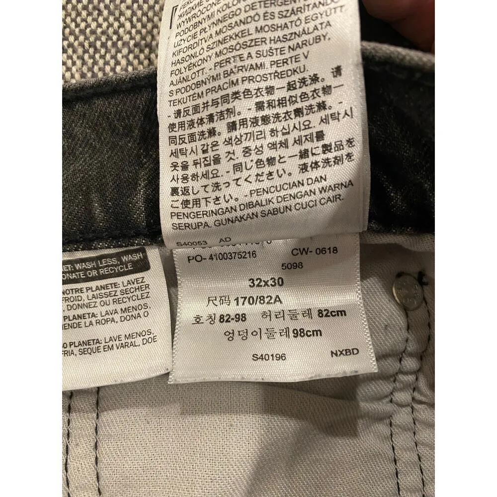 Levi's Premium Straight Leg Jeans Charcoal Wash Denim Black Women's Size 32x30 - Image 6