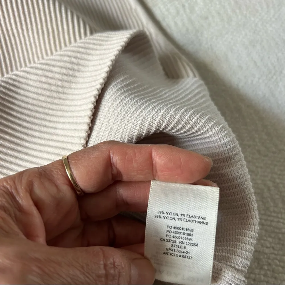 Babaton Cream Ribbed Sleeveless Tank Top - Image 5