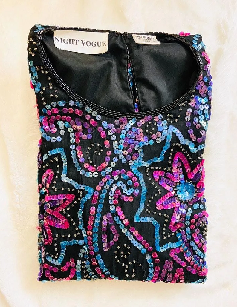 Black Sequin Dressy Top - Image 4