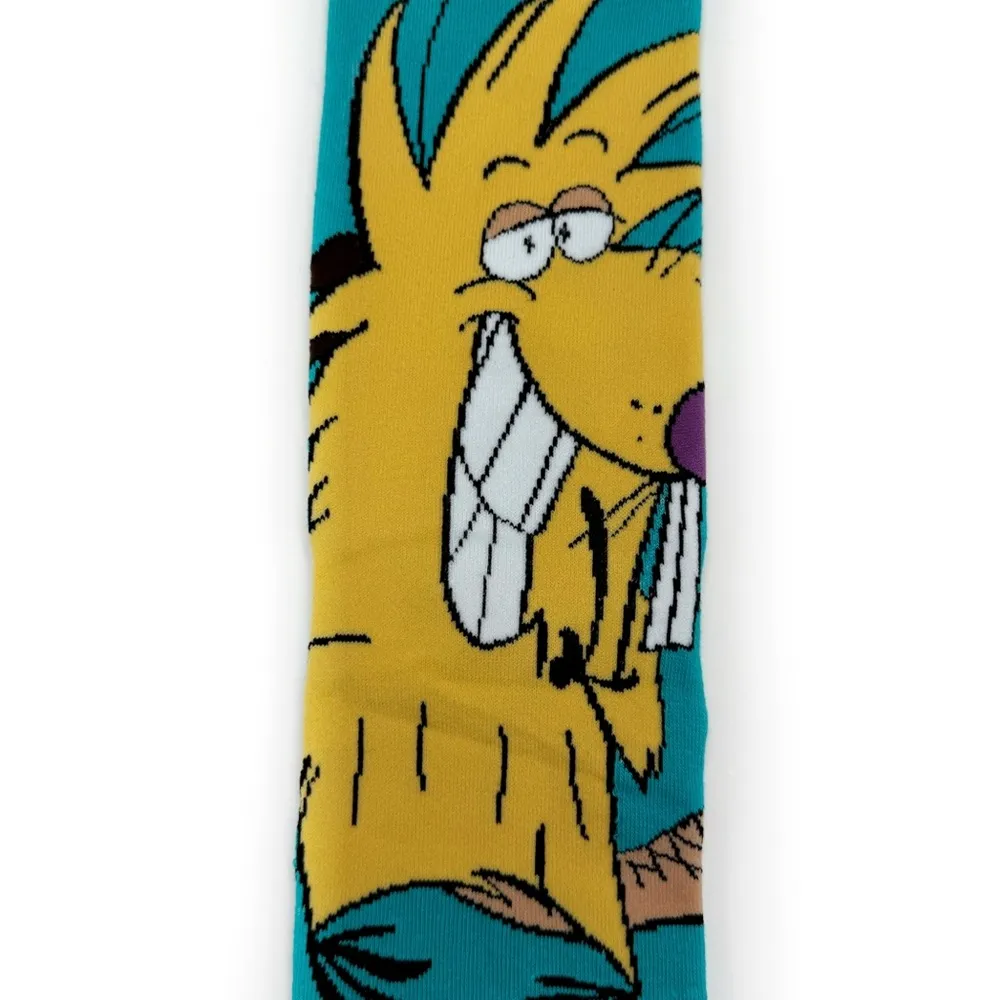Odd Sox Angry Beavers Crew Socks Nickelodeon 90s Cartoon TV Fun Gift Mens Womens Blue - Image 3