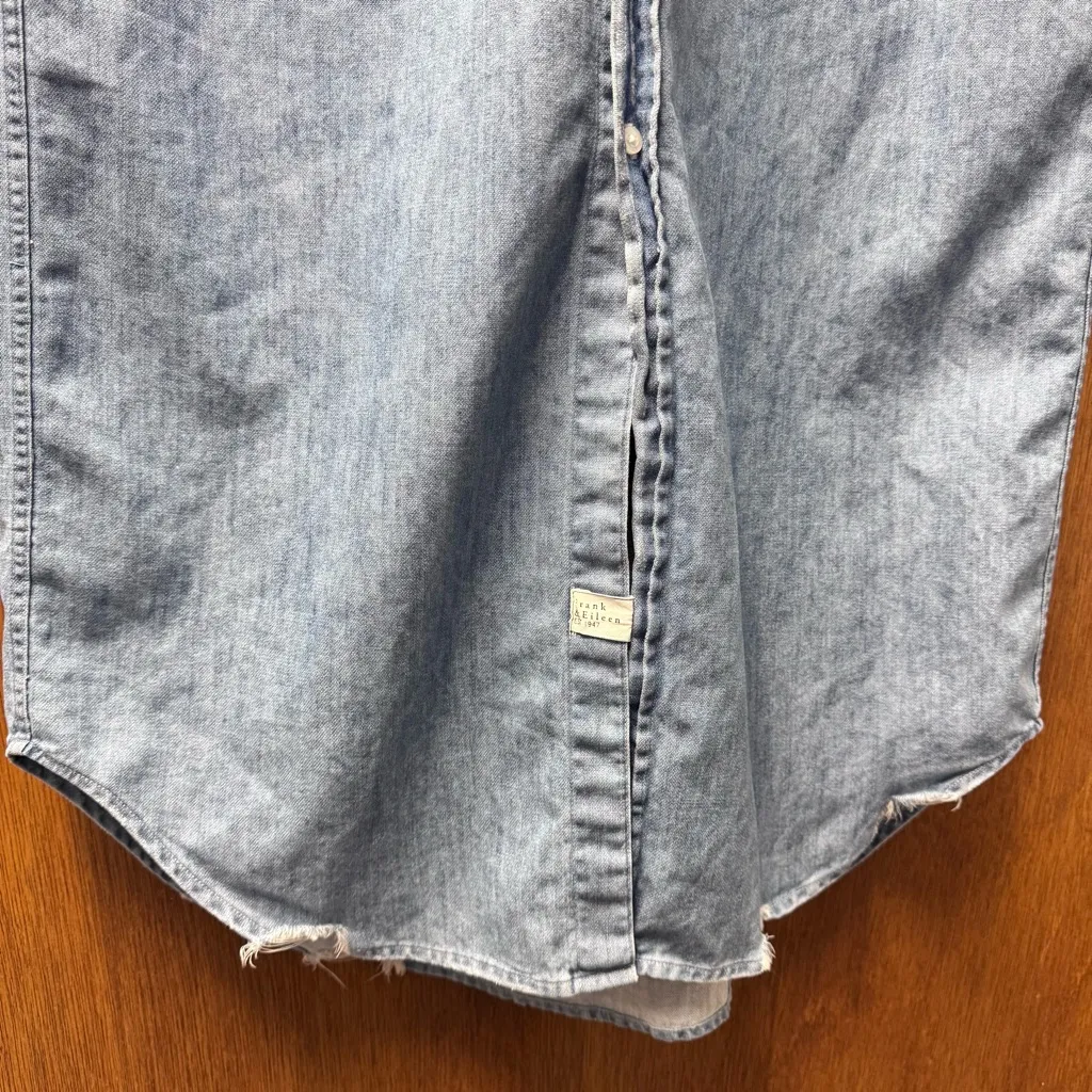 Frank & Eileen Rory Maxi Long Shirtdress Dress Famous Denim Blue Medium - Image 10