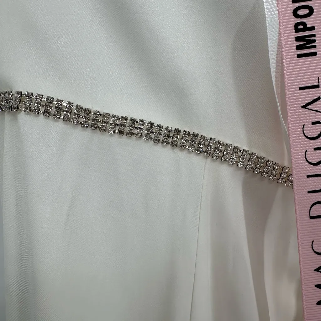 Mac Duggal White Jersey Column Gown size 2 Crystal One Shoulder Strap - Image 10