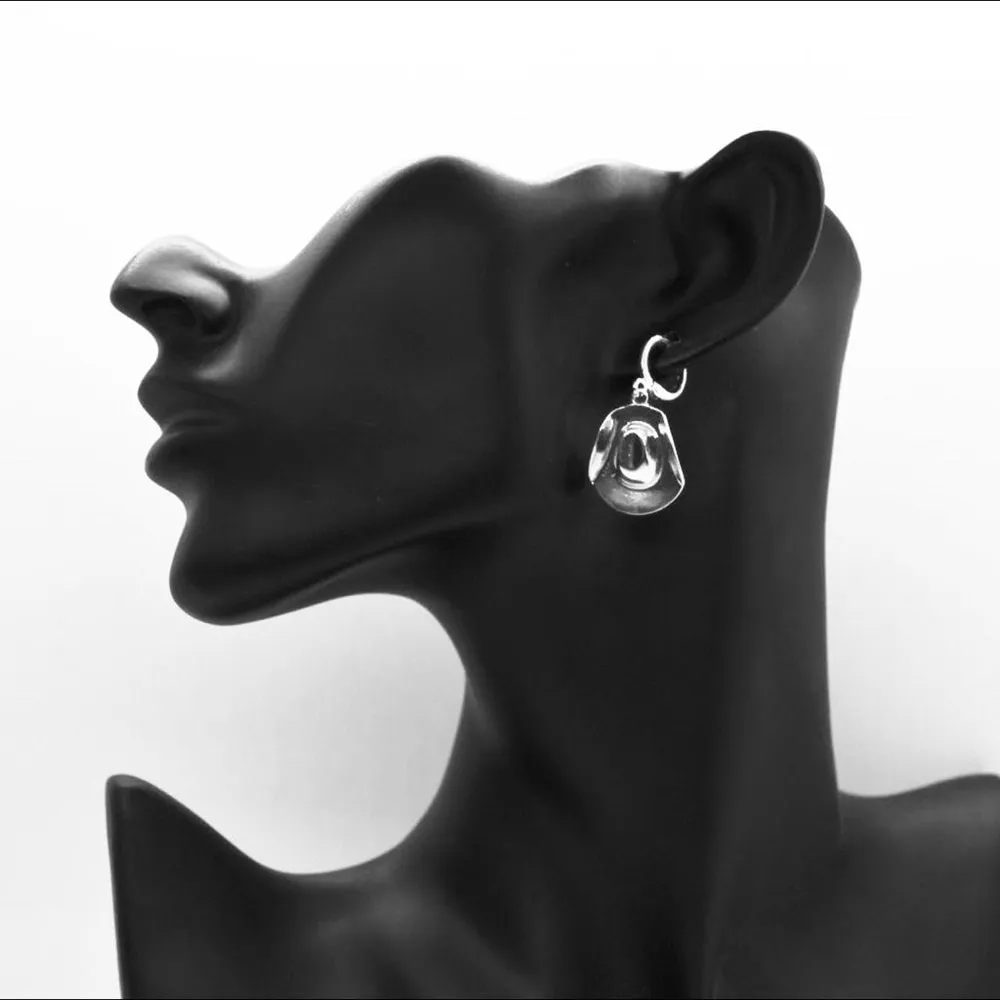 Cowboy Hat and Boot Earrings Silver - Image 3