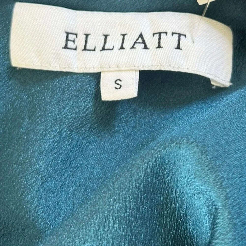 Elliatt Liberty Forest Green Teal One Shoulder Fitted Bodycon Dress size S - Image 11