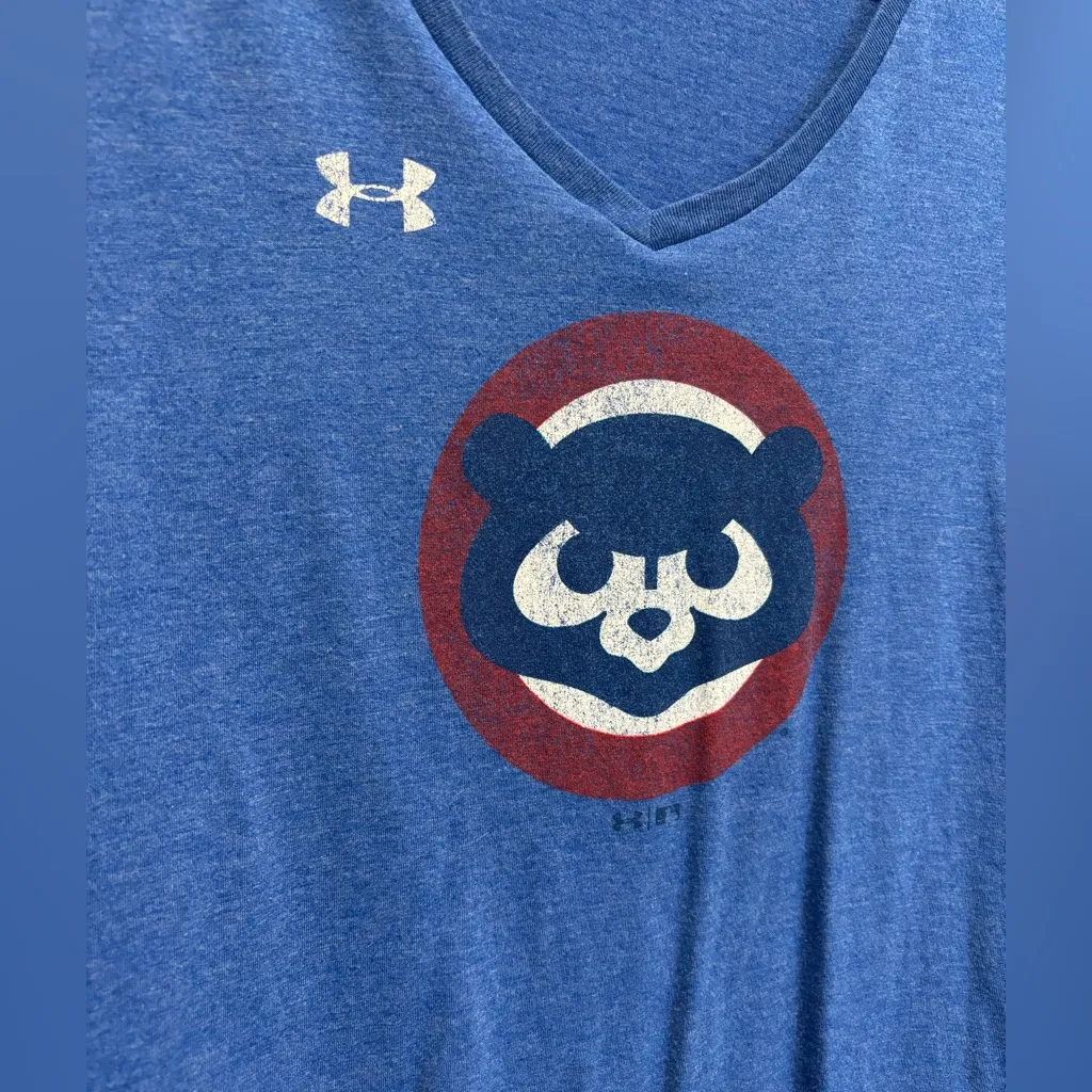 Under Armour Chicago Cubs Blue HeatGear Tee Size L - Image 2