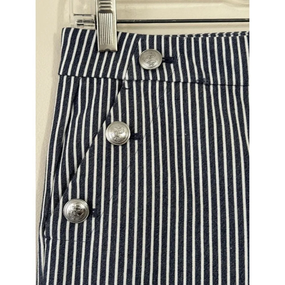 LOFT Women's Blue/White Striped The Riviera Slim Ankle Pants -6 - Image 3