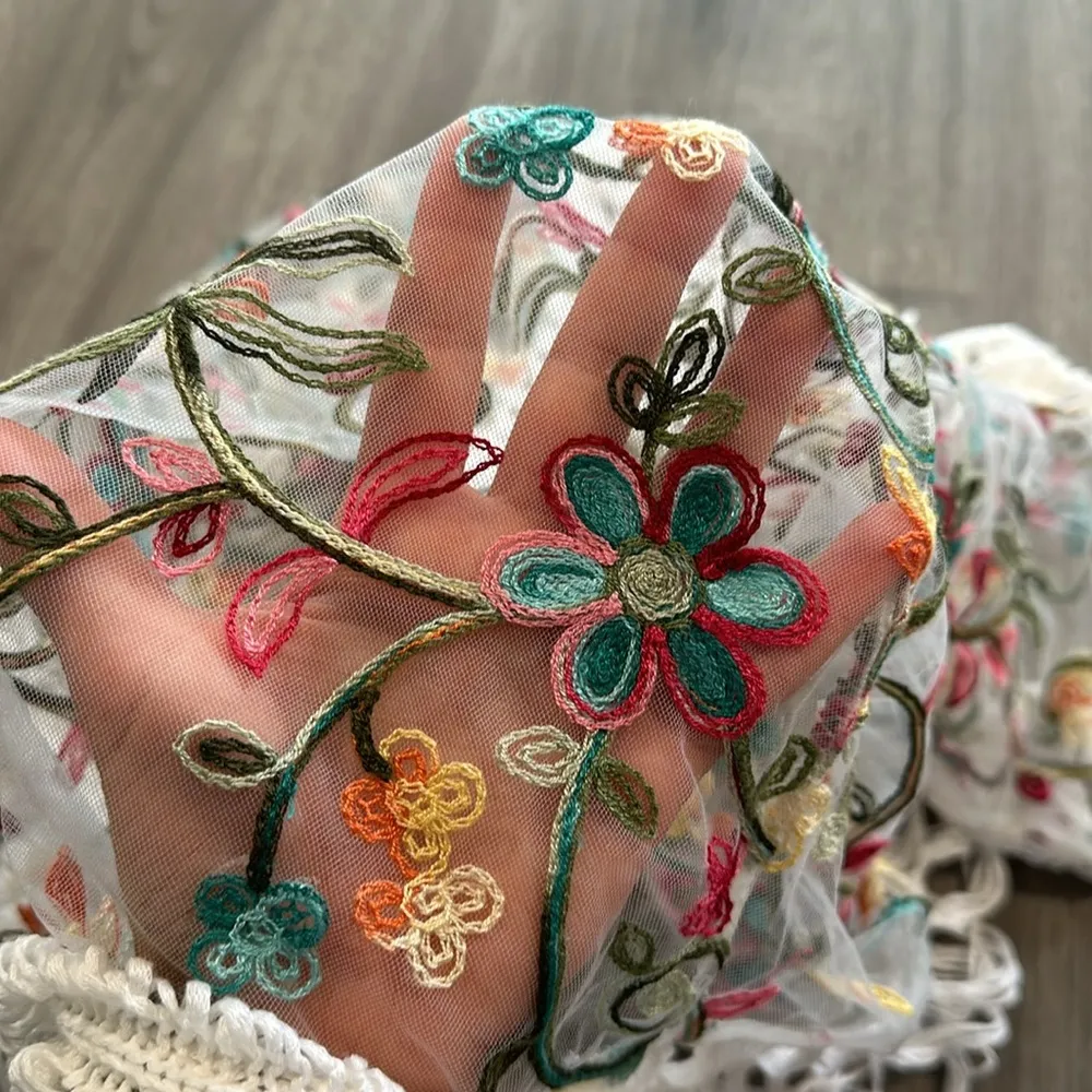 Embroidered + crochet coverup White Size undefined - Image 5