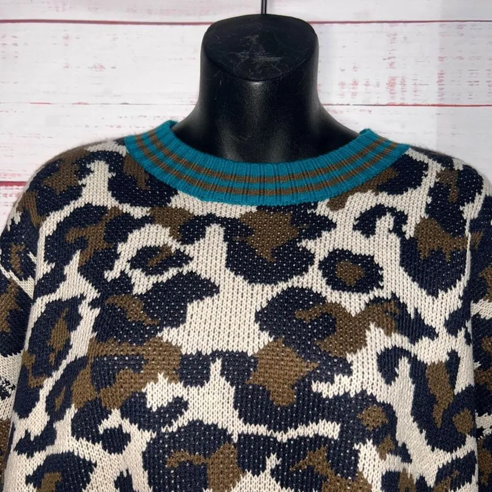 New | Women’s 1x/2x Oddy Boutique Leopard Print Sweater Brown - Image 7