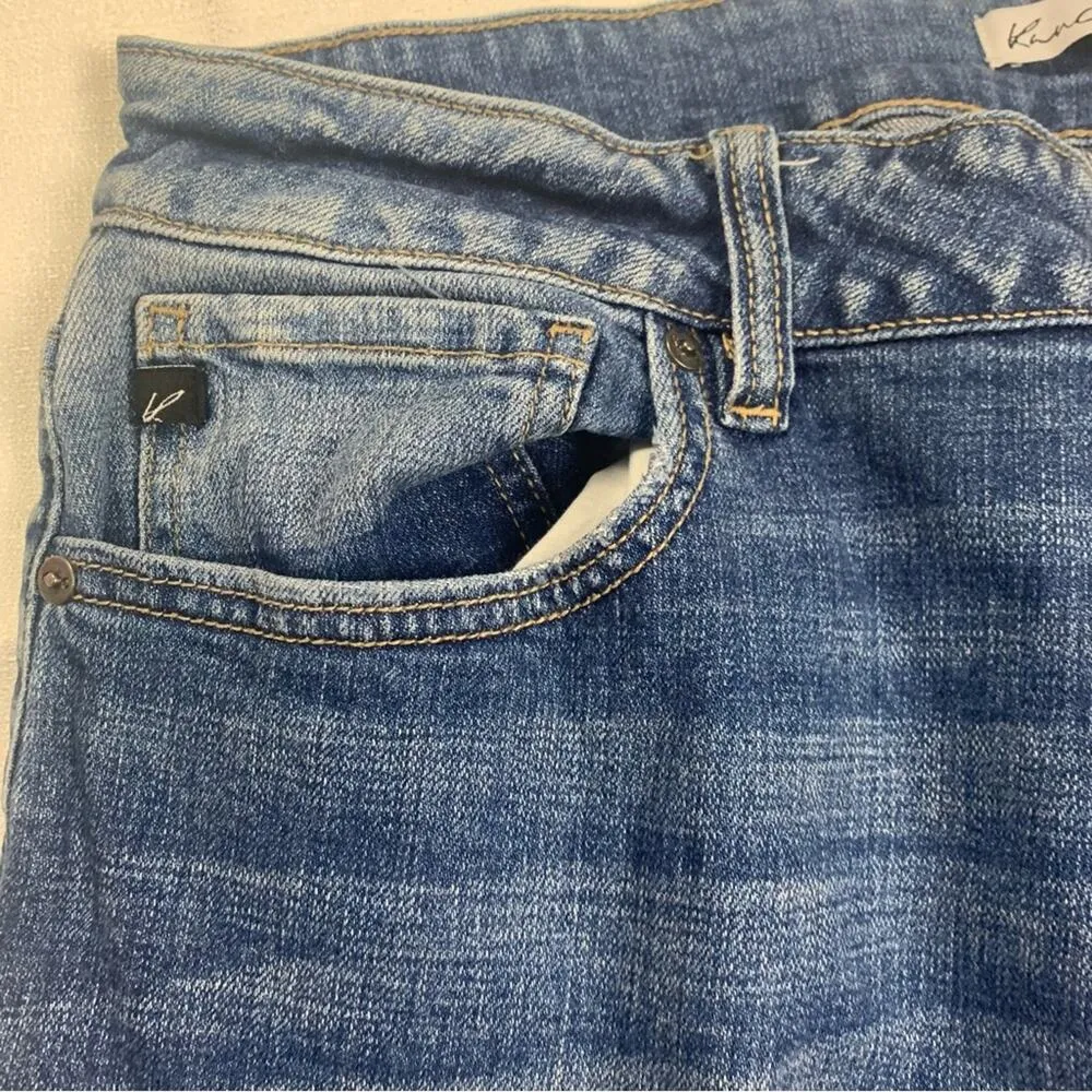 Kancan women's size 32 flare split leg jeans denim xl maurices Blue - Image 11