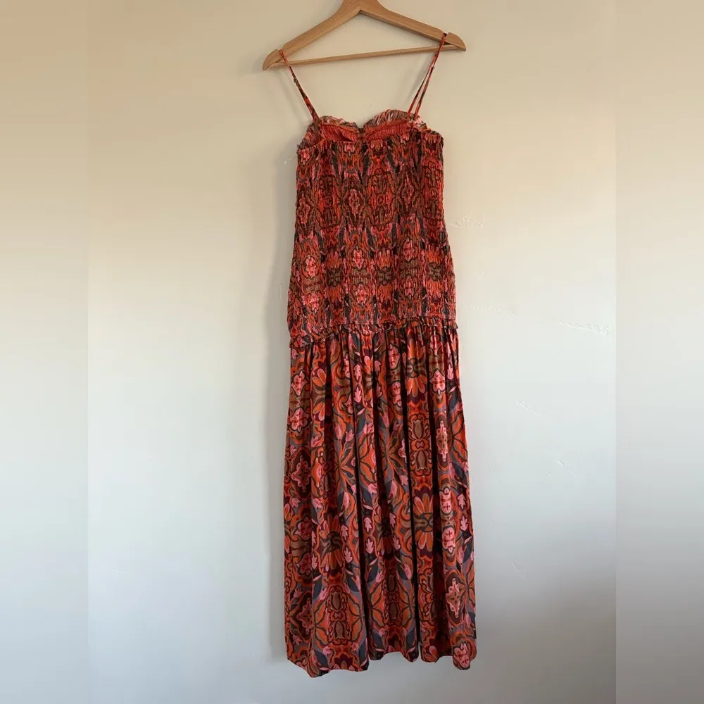 Petal and Pup Women's Maxi Forum Vibrant Orange Floral Dress size L - Image 4