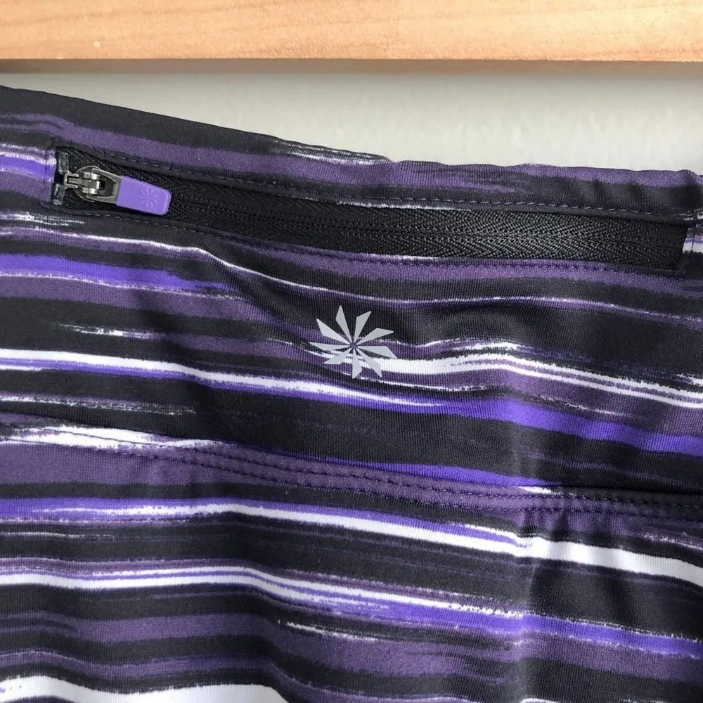 Athleta Black Purple White 2-in-1 Skirted Leggings Women's Size Extra Small XS - Image 10