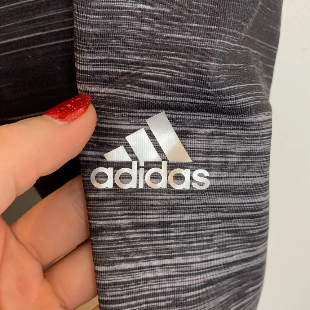 Adidas Black Striped Climalite Cropped Leggings - Image 4