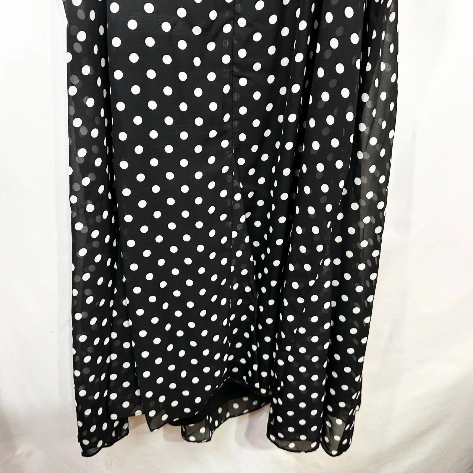 Maggie Barnes Plus Size 24W Dress Midi Black Polka Dot Sleeveless Shift 1414 - Image 7