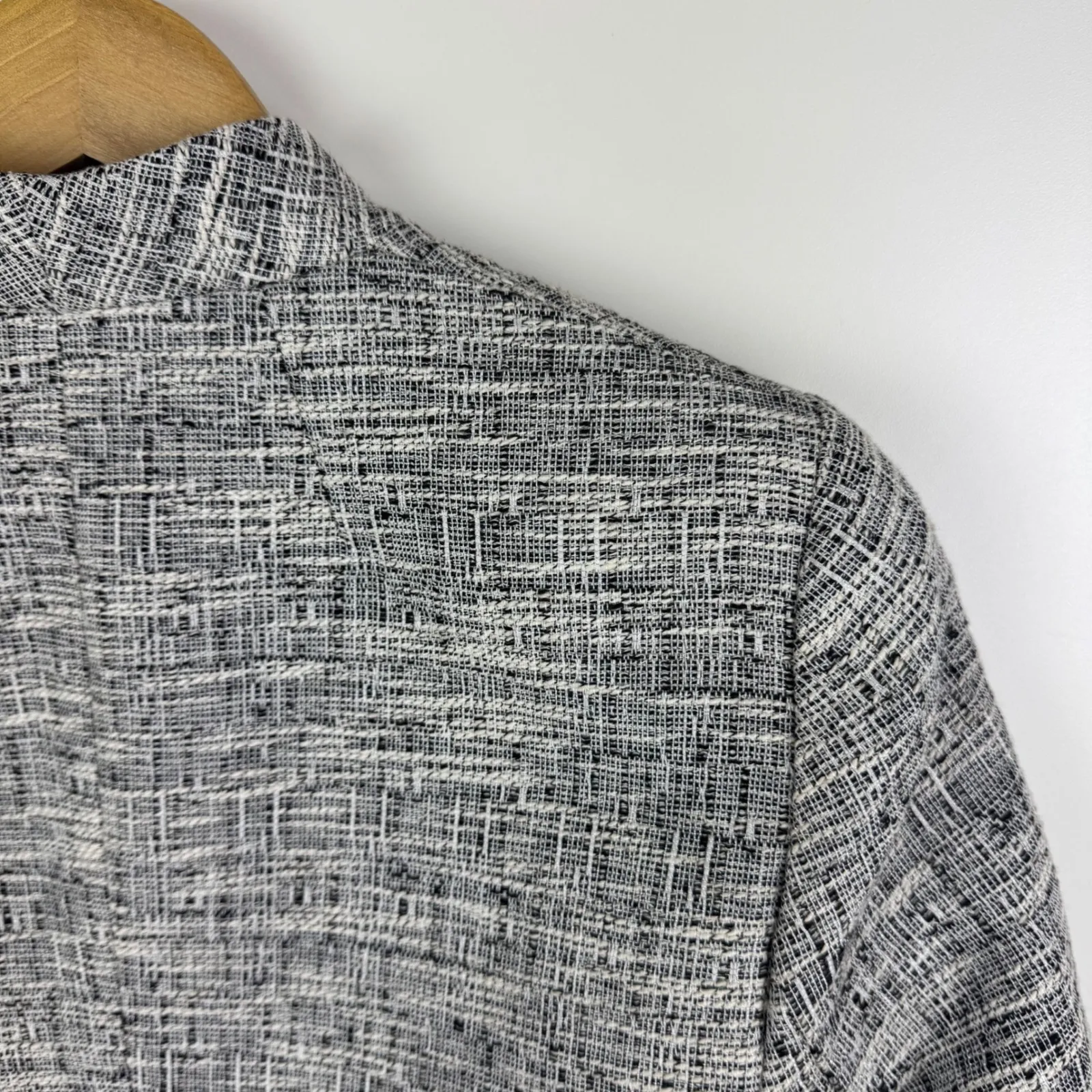 J Crew‎ 365 Going Out Blazer Size 00 Tweed Open Front Career Office Minimalist - Image 3