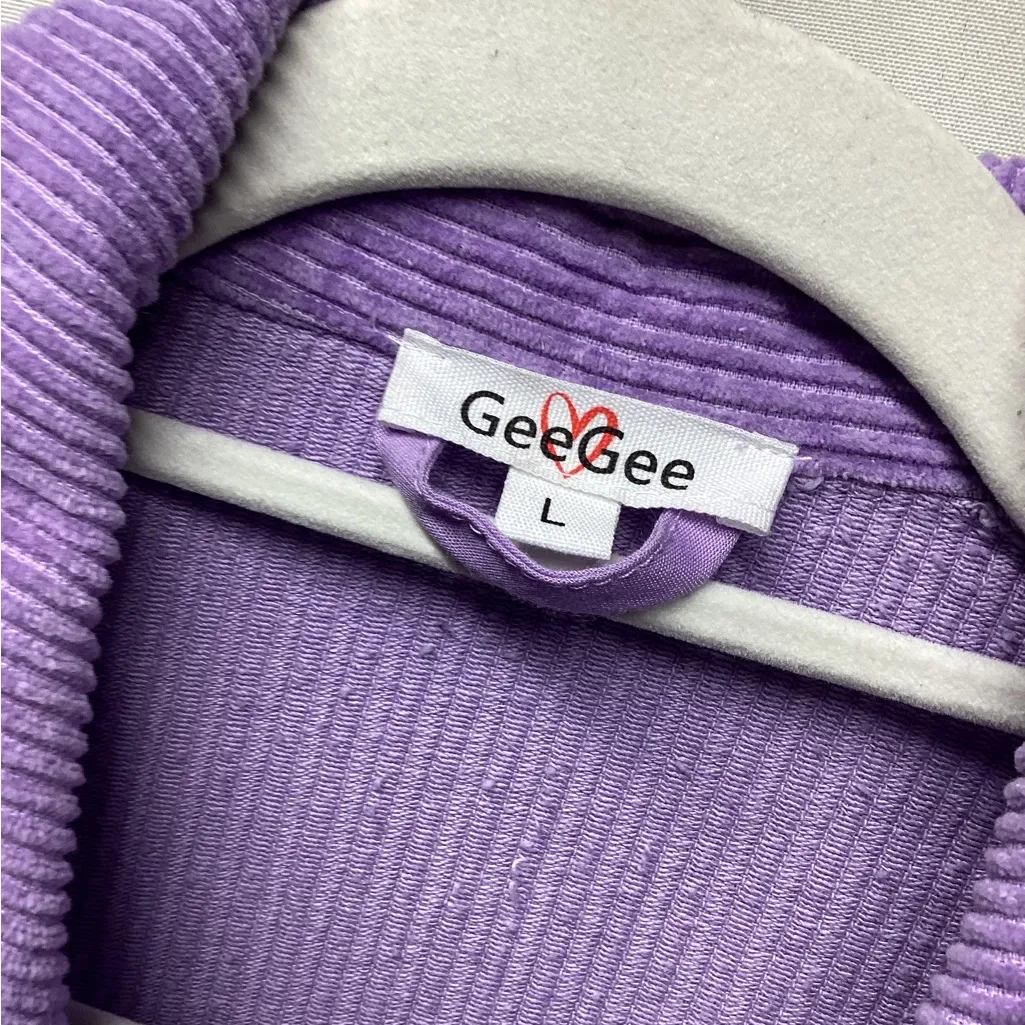 GeeGee  lavender corduroy shacket. Size Large - Image 8