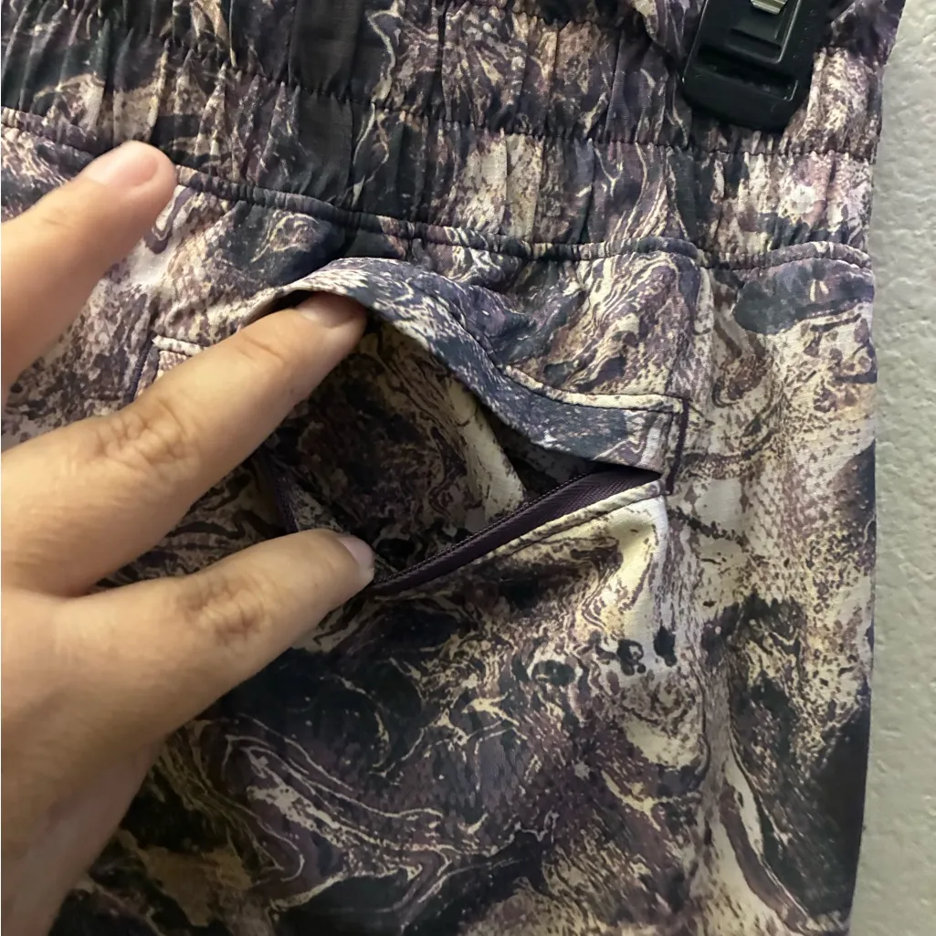 FLX Women's Marble Swirl Athletic Shorts with Liner S Purple - Image 9