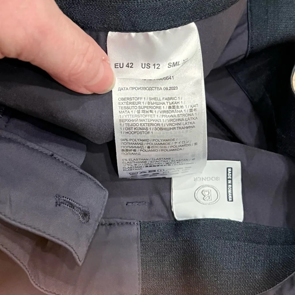 BOGNER Sport Golf Shorts Women Navy Outdoor Bermuda Sz 12 Zipper Slash Pockets Blue - Image 4