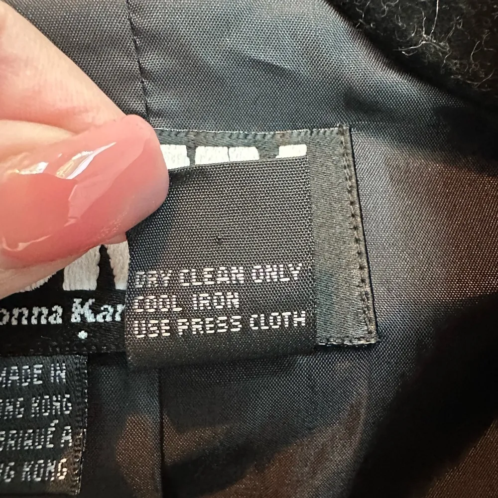 Vintage DKNY Donna Karan New York 100% Wool Black Blazer Velvet Trim Size 2 XS - Image 8