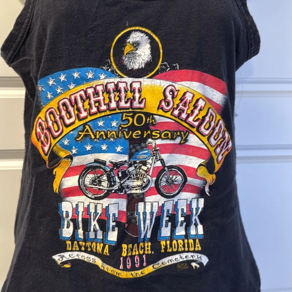 Boot Hill saloon 1991 Daytona bike week 50th anniversary tank small Black - Image 2