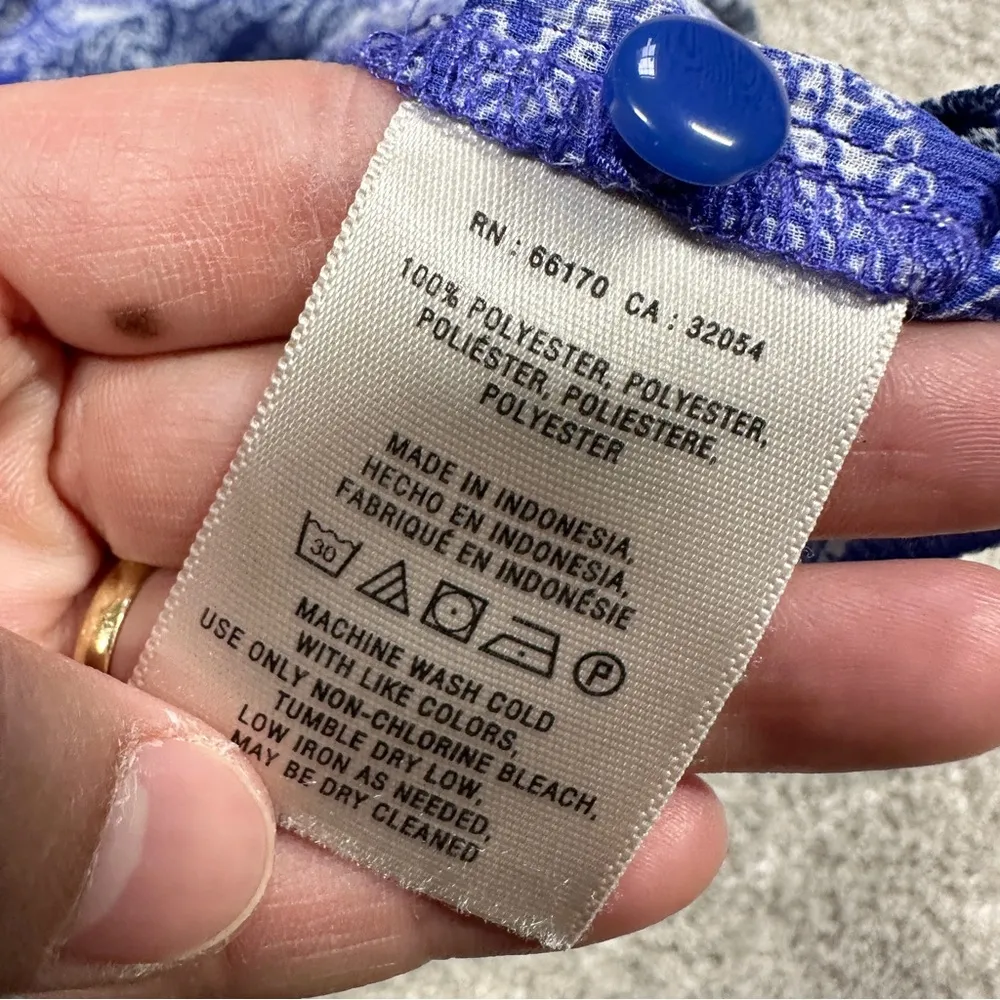 Anthropologie HD in Paris Sun Garden Blue Paisley Print Ruffle Blouse Size 6 - Image 11