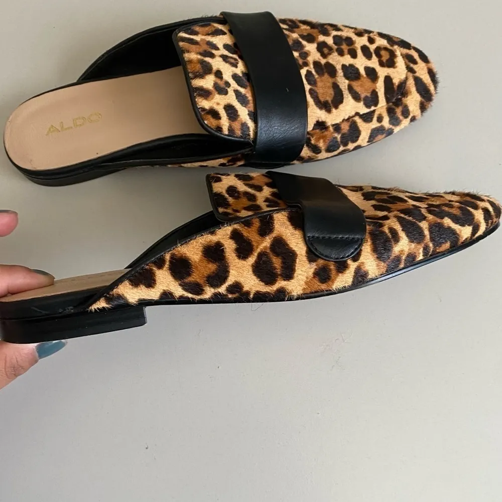 ALDO Leopard slip on mule animal‎ print size 8 - Image 9