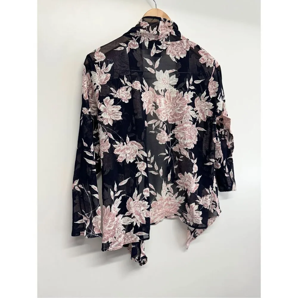 Jessica Howard Light Jacket Size 12 Petite Black Pink Open Front NEW - Image 8