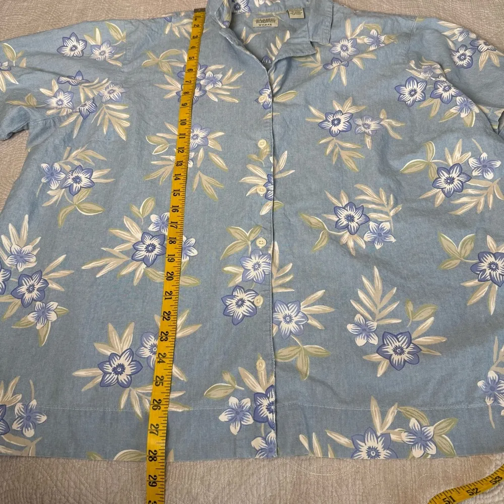 Vintage Chambray Shirt Womens Plus 24W 26W Button Down Top Classic Elements - Image 7