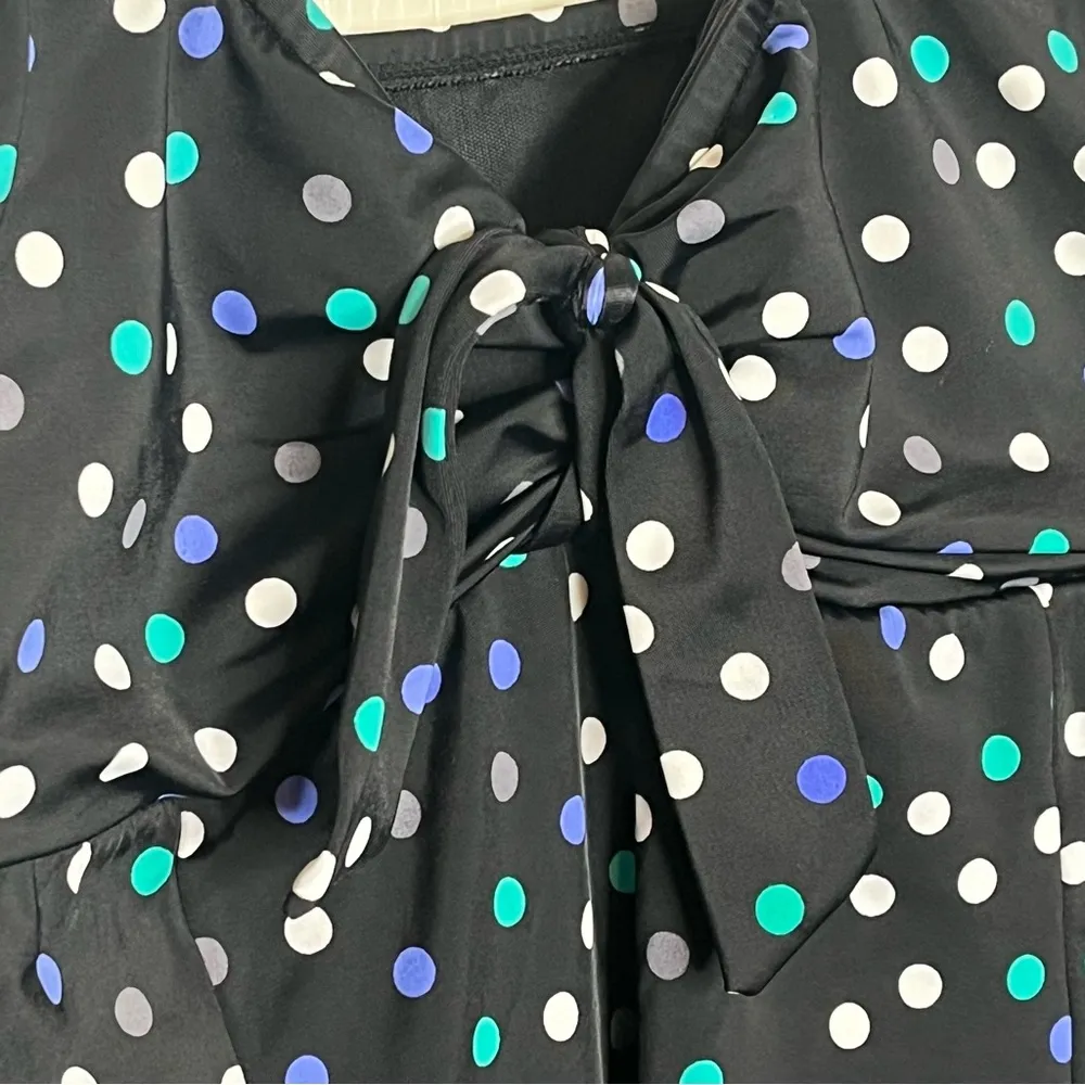 Party Dot Sz 14 Polka Dot Swim Dress One Piece Swimsuit Black - Image 4
