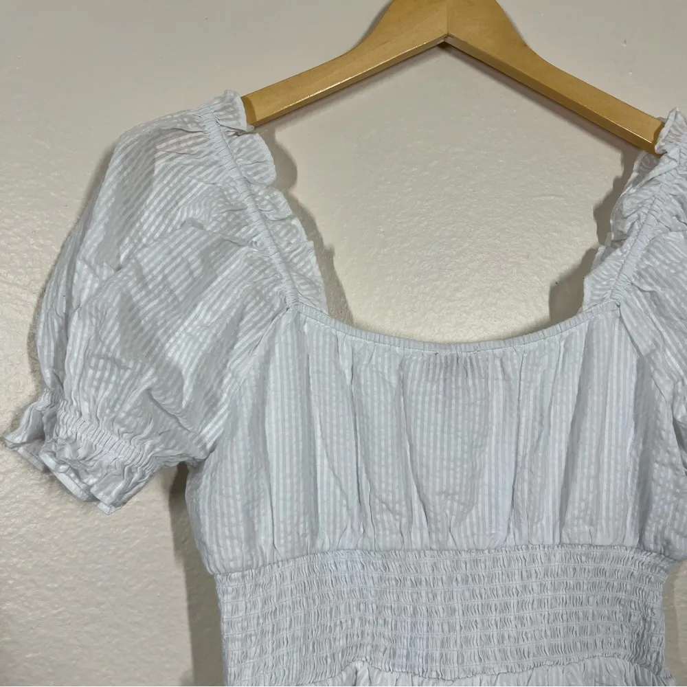 Francesca’s White Cidney Smocked Waist Mini Dress - Image 8
