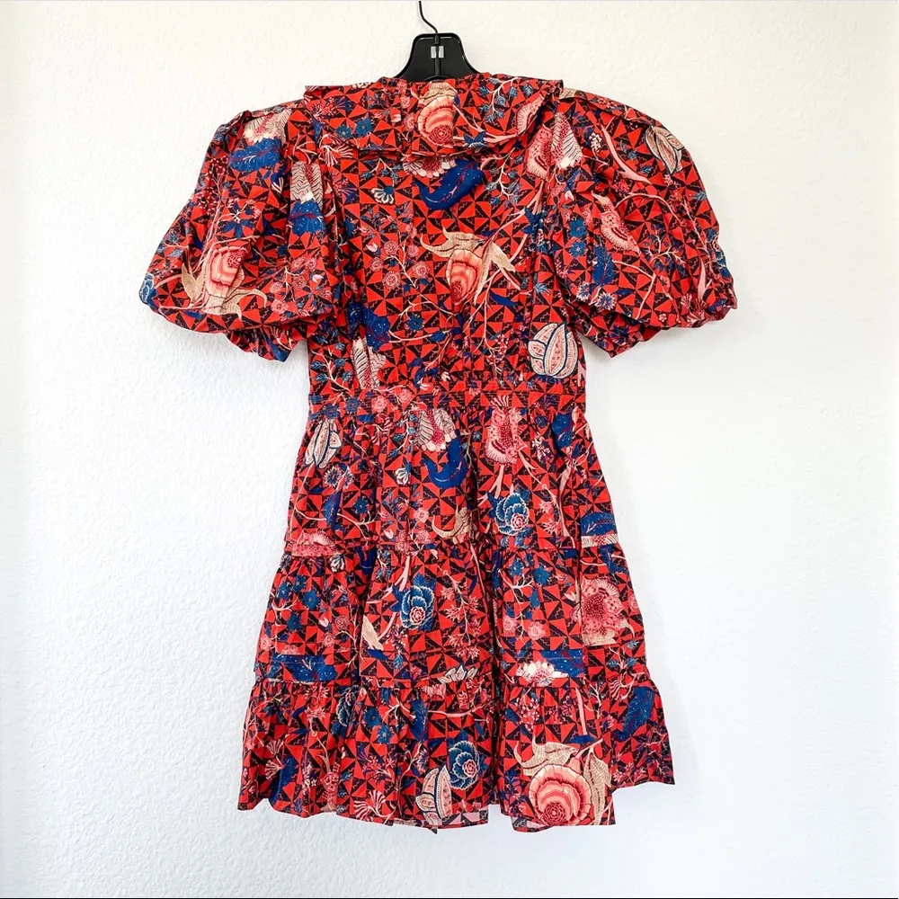 Ulla Johnson Maude Mini Wrap Dress in Hibiscus - Image 8