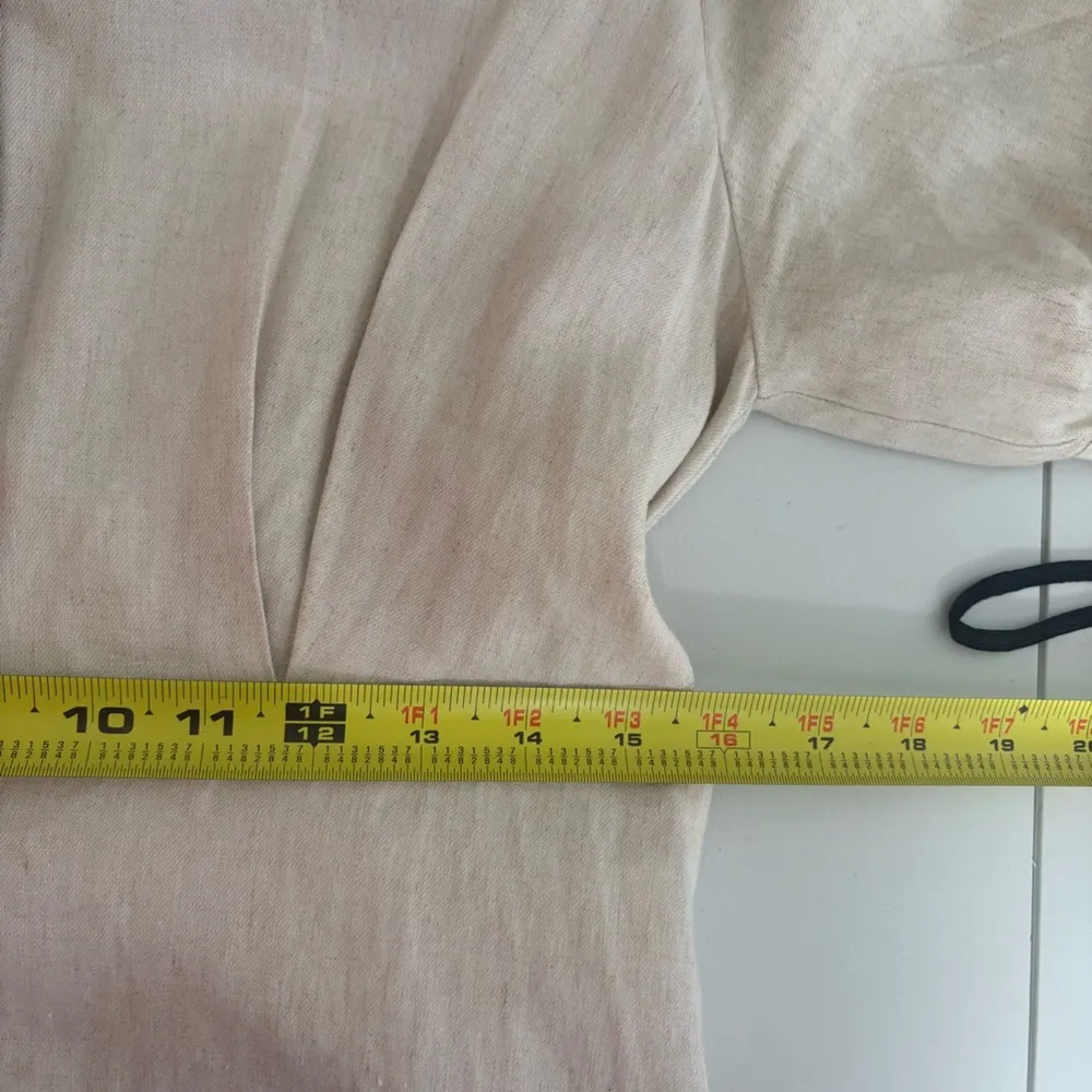 Nanette Nanette Lepore Womens Beige Work Maxi Belted Shirtdress Linen Blend 0316 Tan Size 4 - Image 10