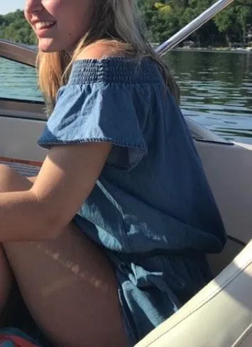 Off The Shoulder Blue Romper - Image 3