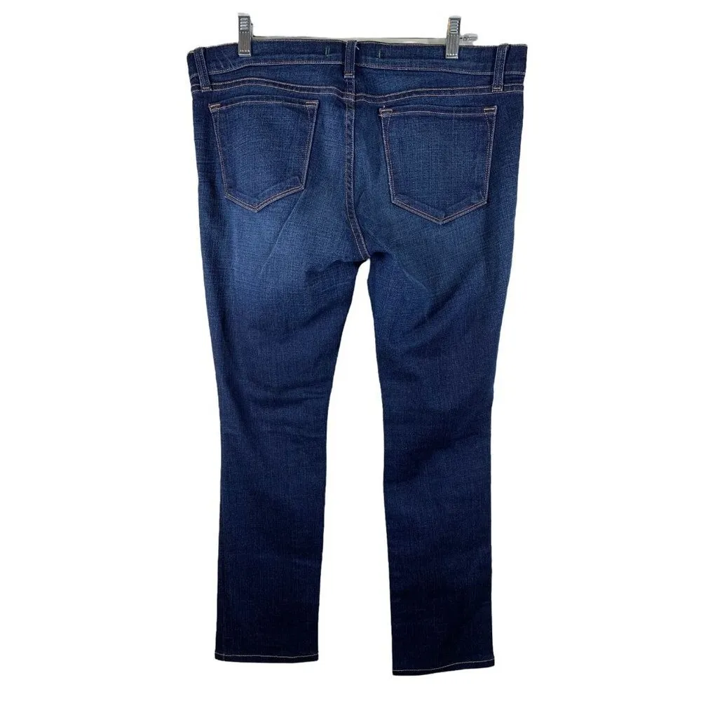 J BRAND Dark Wash Distressed Pencil Leg Jeans Size 32 Blue - Image 5