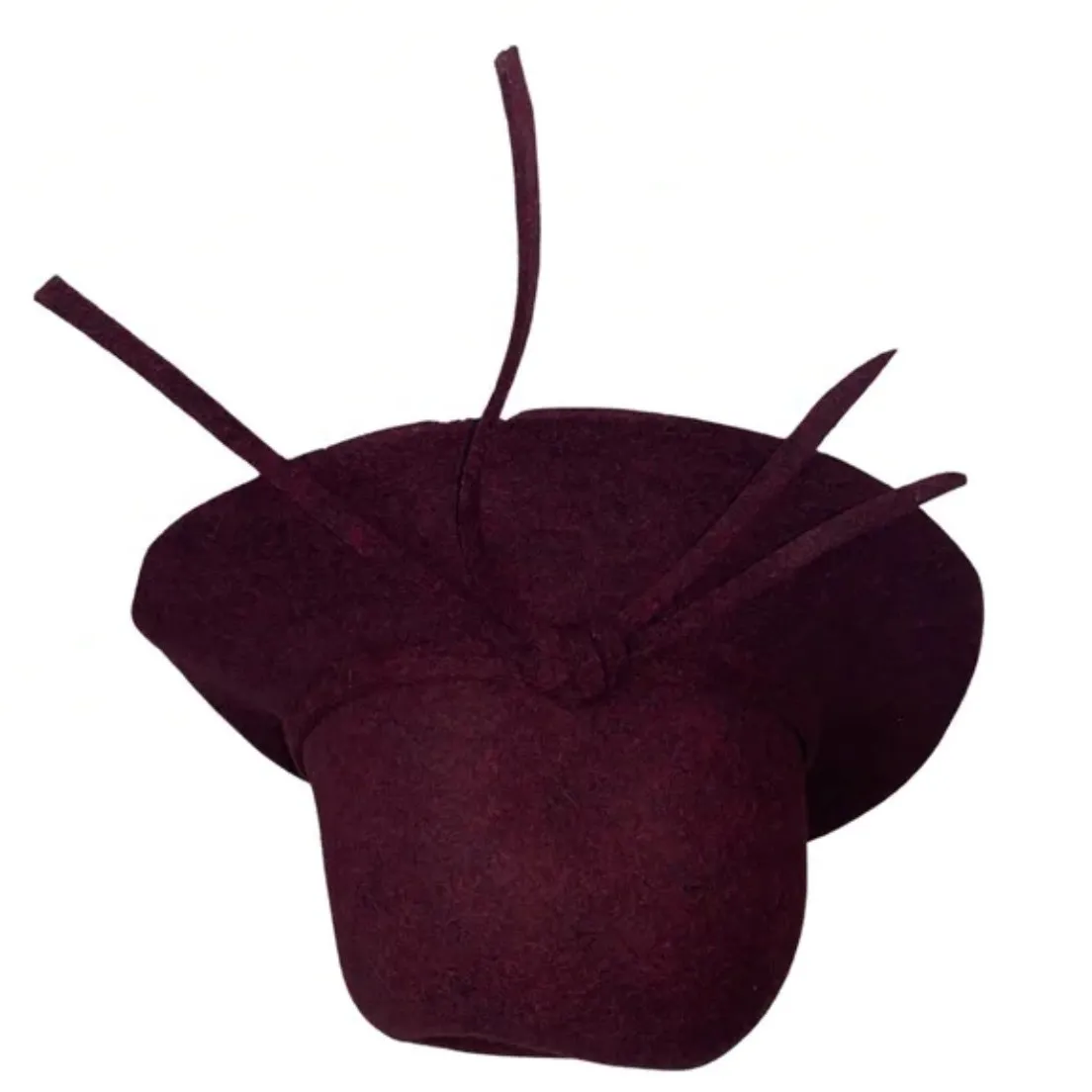 Nordstrom Winter Fall 100% Wool Burgundy Maroon Bucket Hat Bow Tie OS Holiday - Image 4