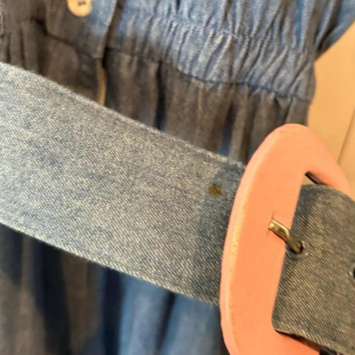 D.‎ Frank Denim Belted Jumpsuit Size 8 Blue - Image 7