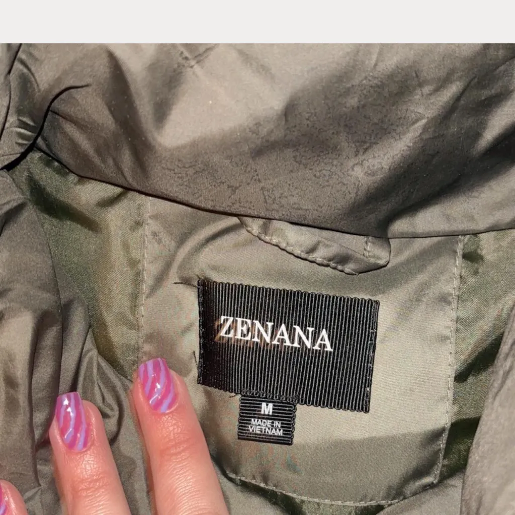 Zenana Outfitters Dark Green Puffer Jacket - Image 2