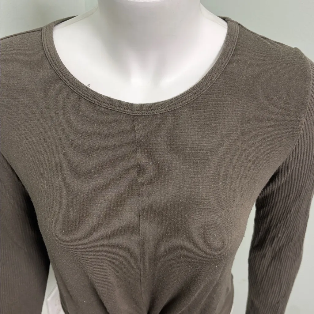 ALO Yoga Cover Long Sleeve Olive Branch Brown Size large - Image 7