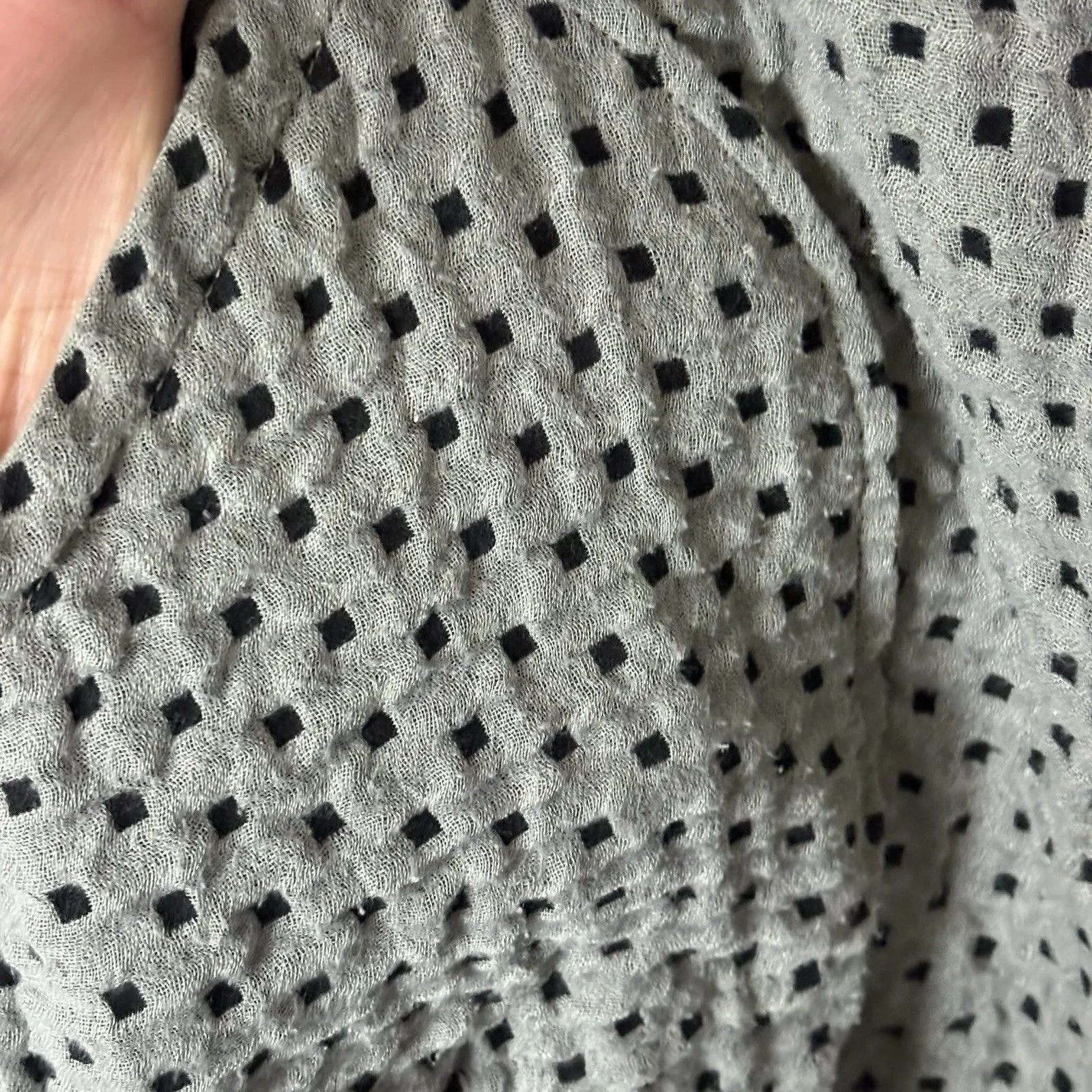 Habitat Jacket Women Gray Black Square Swing Pockets Lagenlook Art To Wear L - Image 6