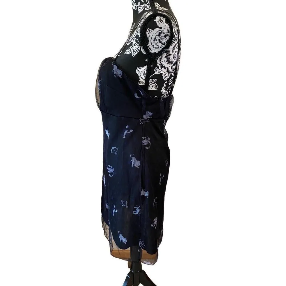 Zaful Y2K Zodiac Astrology Mesh Mini Dress Formal Workwear Cocktail Career - Image 4