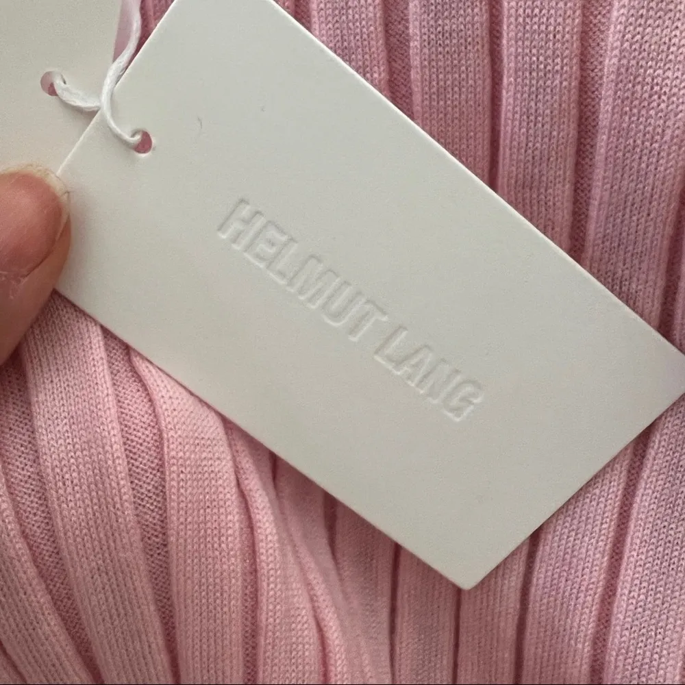 NWT HELMUT LANG Ribbed Wool Pink Mini Skirt | Size Medium - Image 55